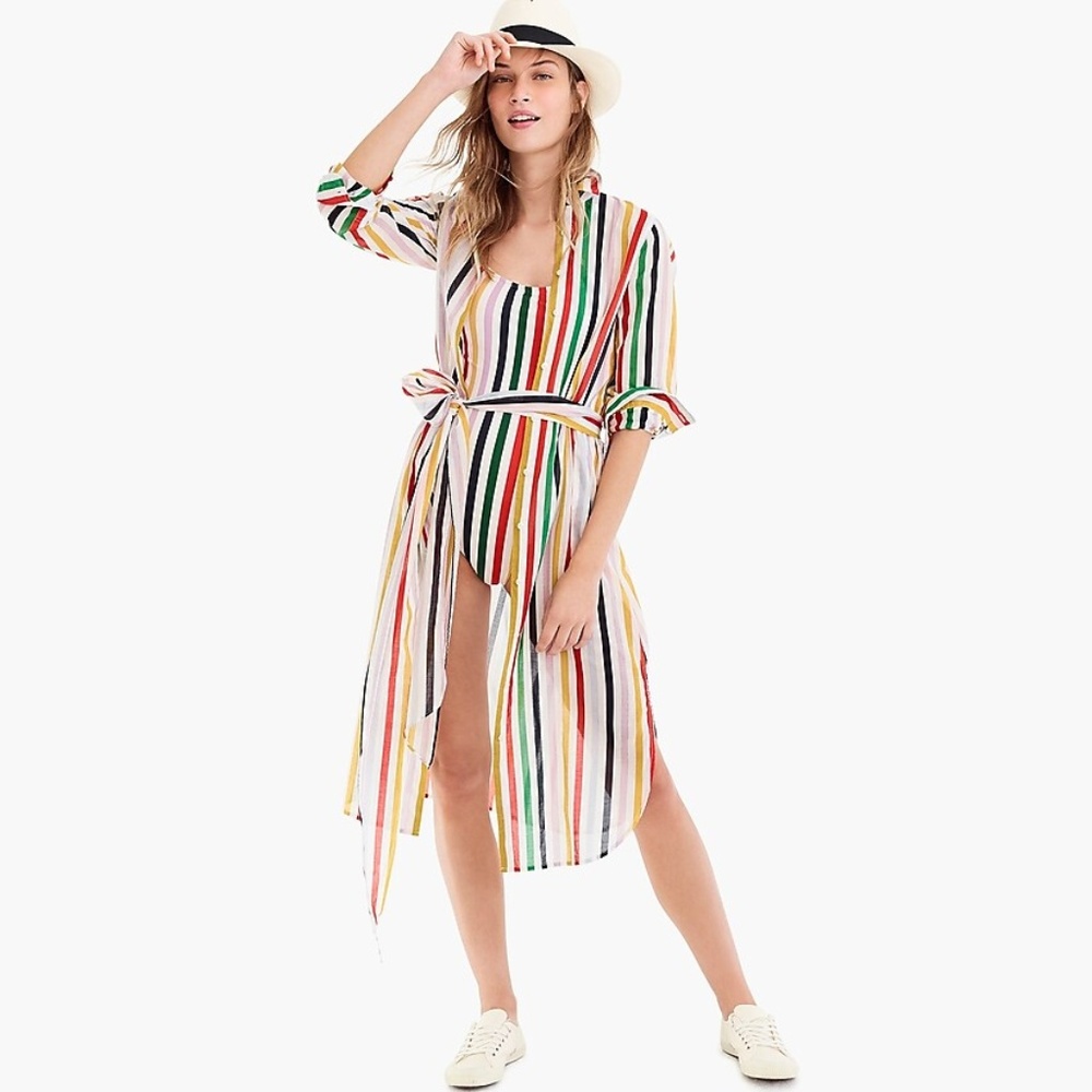 NWOT J. Crew Holiday Stripe Skirt Dress